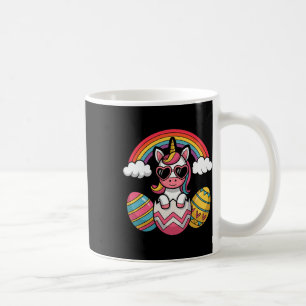 Happy Easter Unicorn With Colourful Eggs Matching Coffee Mug