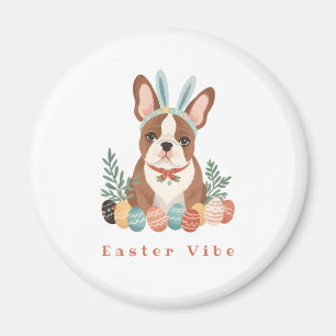 Happy Easter Vibe French Bulldog Bunny Ears Magnet