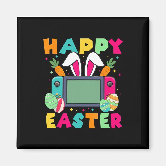 Happy Easter Video Game Bunny Gaming Controller Ga Magnet (Front)