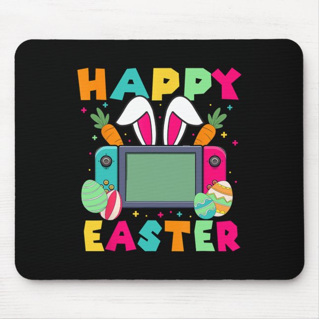 Happy Easter Video Game Bunny Gaming Controller Ga Mouse Pad (Front)