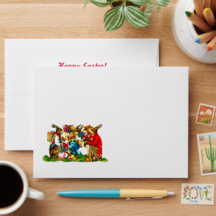 Happy Easter. Vintage Bunnies Easter Envelopes