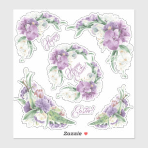 Happy Easter Violet Florals