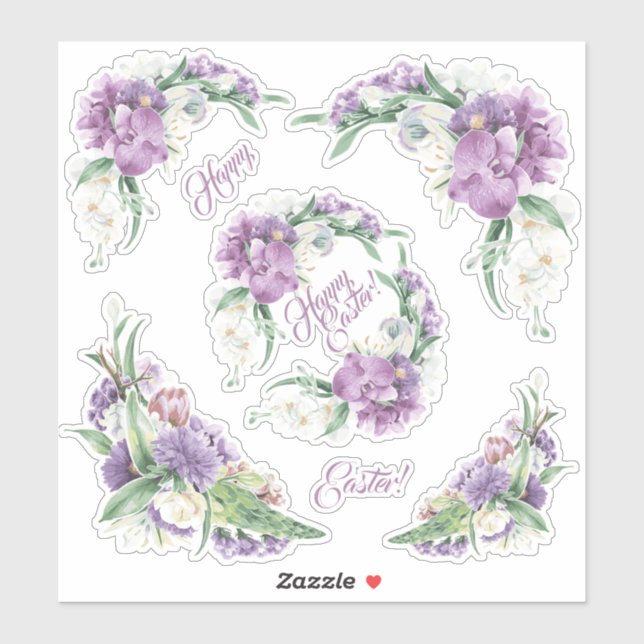 Happy Easter Violet Florals (Sheet)