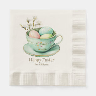Happy Easter Watercolor Bunny Napkin
