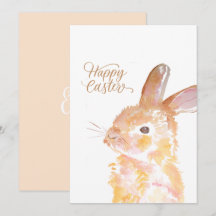 Happy easter watercolour cute bunny