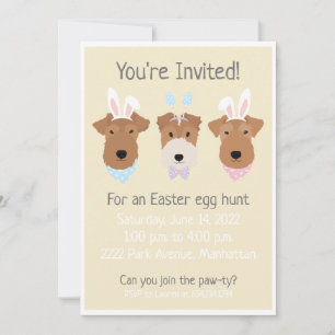 Happy Easter Welsh Terrier Dogs Invitation