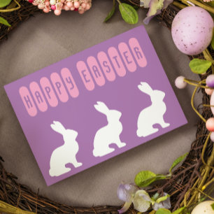 Happy Easter White Bunnies   Card