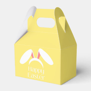 Happy Easter white bunny ears Favor Box