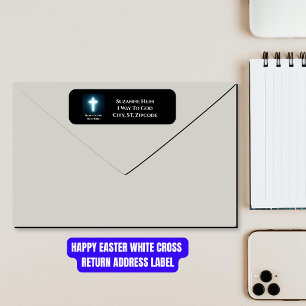 Happy Easter White Cross Return Address
