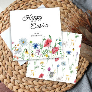 Happy Easter Wildflowers Holiday Card