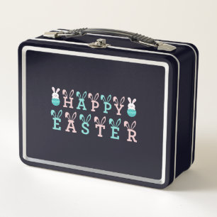 Happy Easter Wishes - Funny Bunny Easter Metal Lunch Box