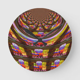 Happy Easter wishes Greetings Seamless graphics ar Round Clock