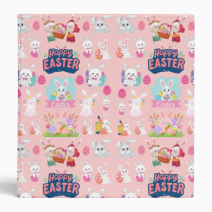 Happy Easter Wishes - Pattern Funny Bunny Easter Binder