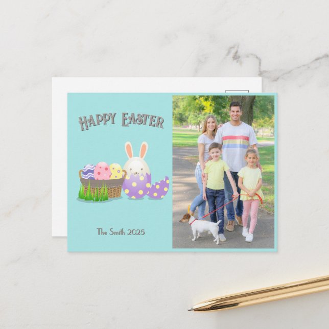 Happy Easter Wishes Postcard (Front/Back In Situ)