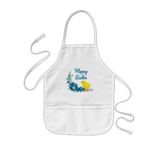 Happy Easter With a Baby Chick Kids Apron