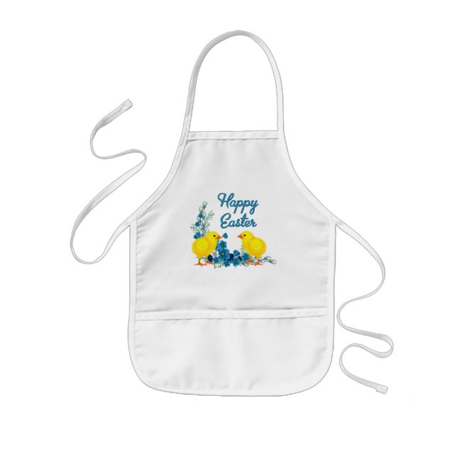 Happy Easter With Baby Chicks Kids Apron (Front)