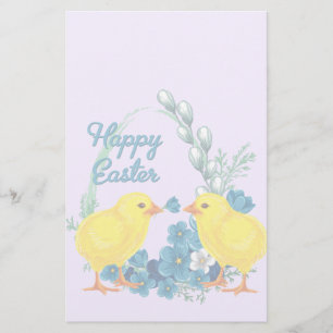 Happy Easter With Baby Chicks Stationery