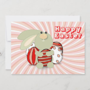 Happy Easter with bunny and eggs Holiday Card