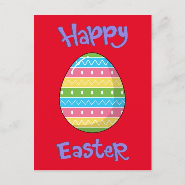 Happy Easter With Egg Postcard (Front)