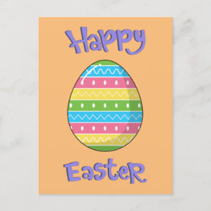 Happy Easter With Egg Postcard