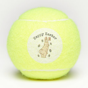 Happy Easter  with funny rabbit  Tennis Balls