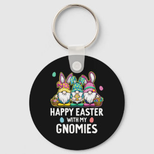 Happy Easter With My Gnomies Girls Kids Women East Keychain