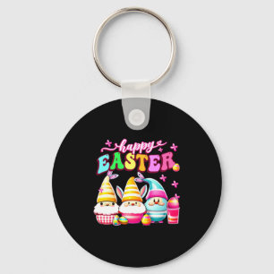 Happy Easter With My Gnomies Groovy Bunny Gnome Ea Keychain
