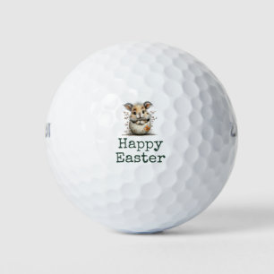 Happy Easter with rabbit bunny Golf Balls