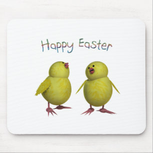 Happy Easter with Two Cute Chicks Mouse Pad