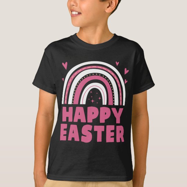Happy Easter Women Kids Rainbow T-Shirt (Front)