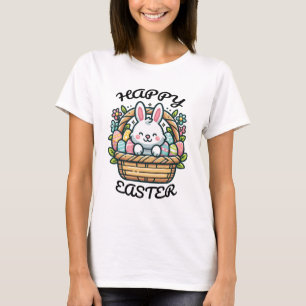 Happy Easter Women White T-Shirt
