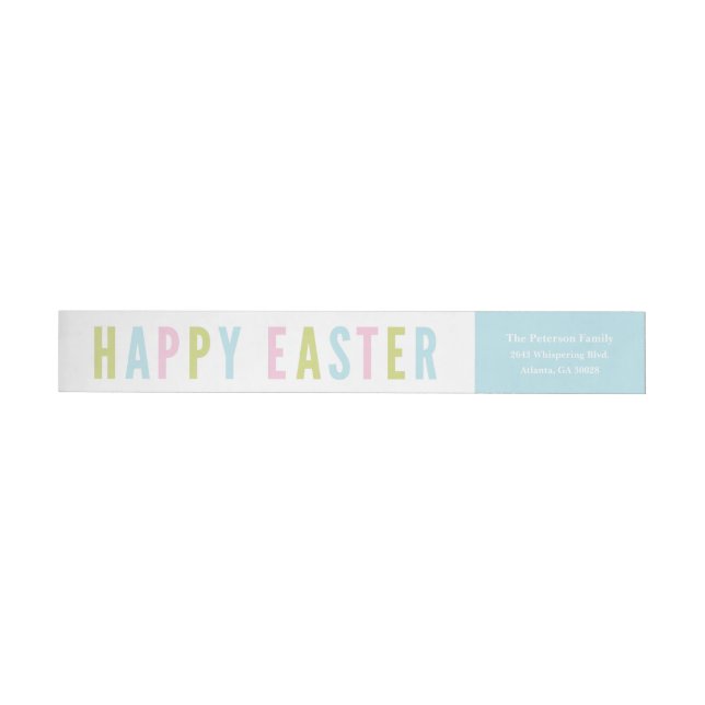 Happy Easter | Wraparound return address label (Individual)