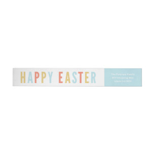 Happy Easter   Wraparound return address label
