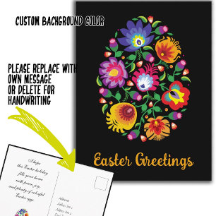 🥚🐰🥚Happy Easter (Wycinanki) customizable Postcard