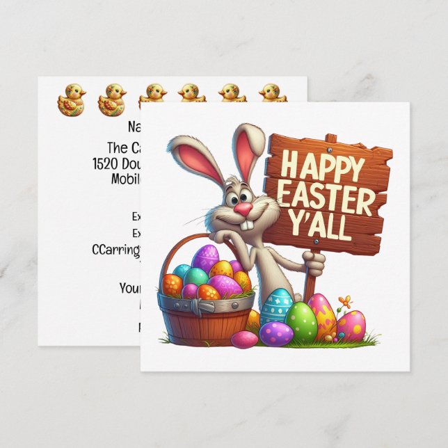 Happy Easter Y'All Invitation (Front/Back)