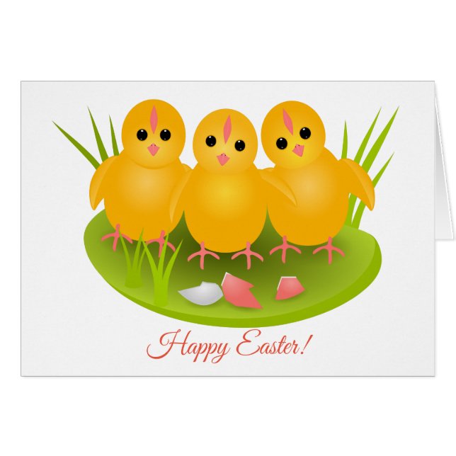 Happy Easter yellow chicks (Front Horizontal)