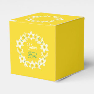 Happy Easter. Yellow Daffodils Spring Modern. Favor Box