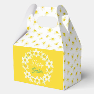 Happy Easter. Yellow Daffodils Spring Modern. Favor Box