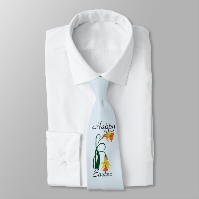 Happy Easter, Yellow Easter Flower Tie (Tied)