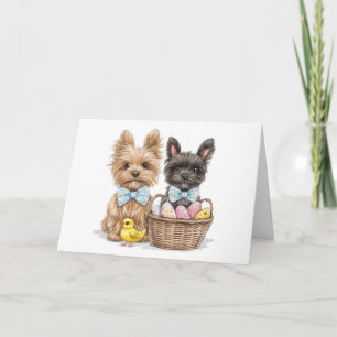 Happy Easter Yorkshire Terrier Dogs Card