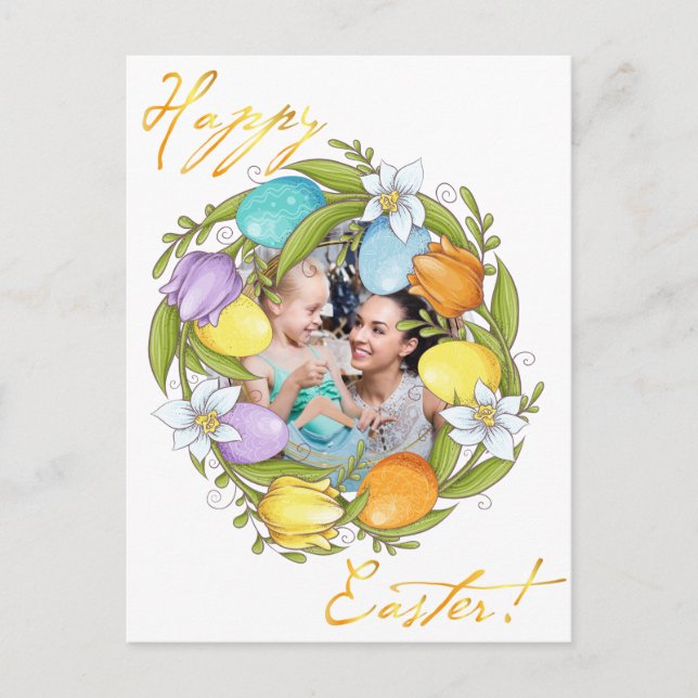 Happy Easter. Your photo. Personalize.  Postcard (Front)