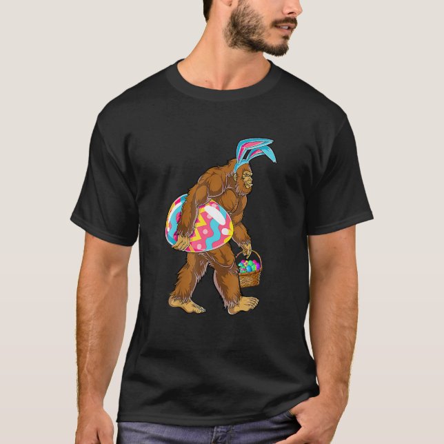 Happy Easters Day Bigfoot Bunny Sasquatch Easter E T-Shirt (Front)