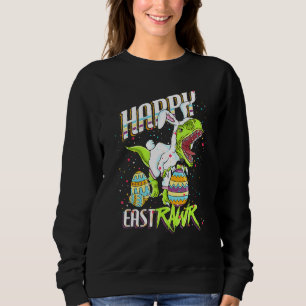 Happy Eastrawr Cute Trex Dinosaur Easter Bunny Egg Sweatshirt