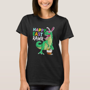 Happy Eastrawr Dinosaur Bunny Kids Boys T Rex East T-Shirt