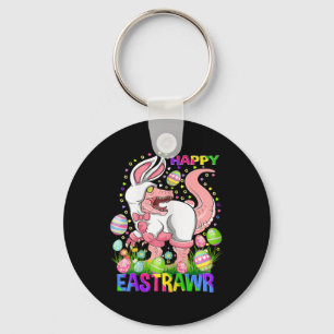 Happy Eastrawr Funny T Rex Easter Day Dinosaur  Keychain