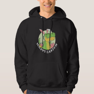 Happy Eastrawr T Rex Dinosaur Bunny Ears Easter Eg Hoodie