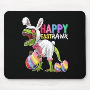 Happy Eastrawr T Rex Dinosaur Easter Bunny Egg Cos Mouse Pad