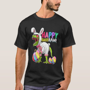 Happy Eastrawr T Rex Dinosaur Easter Bunny Egg Cos T-Shirt