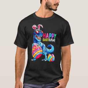 Happy Eastrawr T Rex Dinosaur Easter Bunny Egg Cos T-Shirt