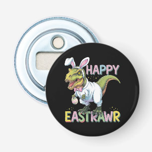 Happy Eastrawr T Rex Easter Dinosaur Bunny Egg Bottle Opener